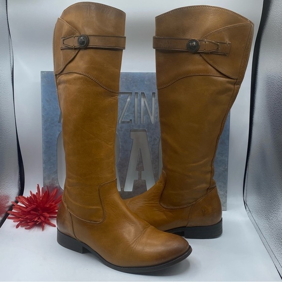 Frye Sz 7 Melissa Tan Riding Knee Boots 4015 - Picture 1 of 5